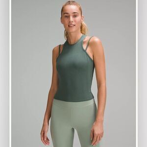Lululemon Double-Strap Yoga Tank Top Size 4 Dark Forest W1EH6S NEW with tags